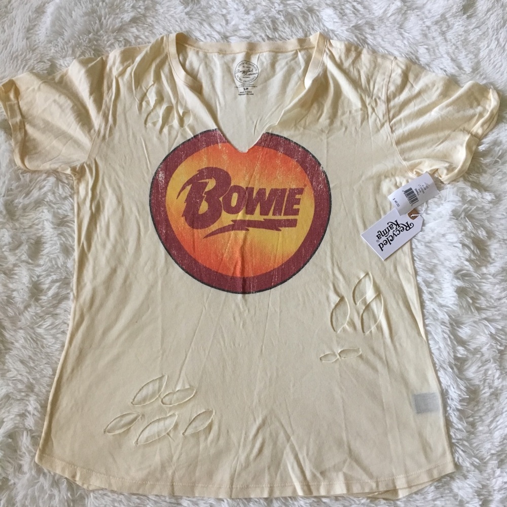 NWT Recycled Karma distressed David Bowie T-shirt - Picture 3 of 8